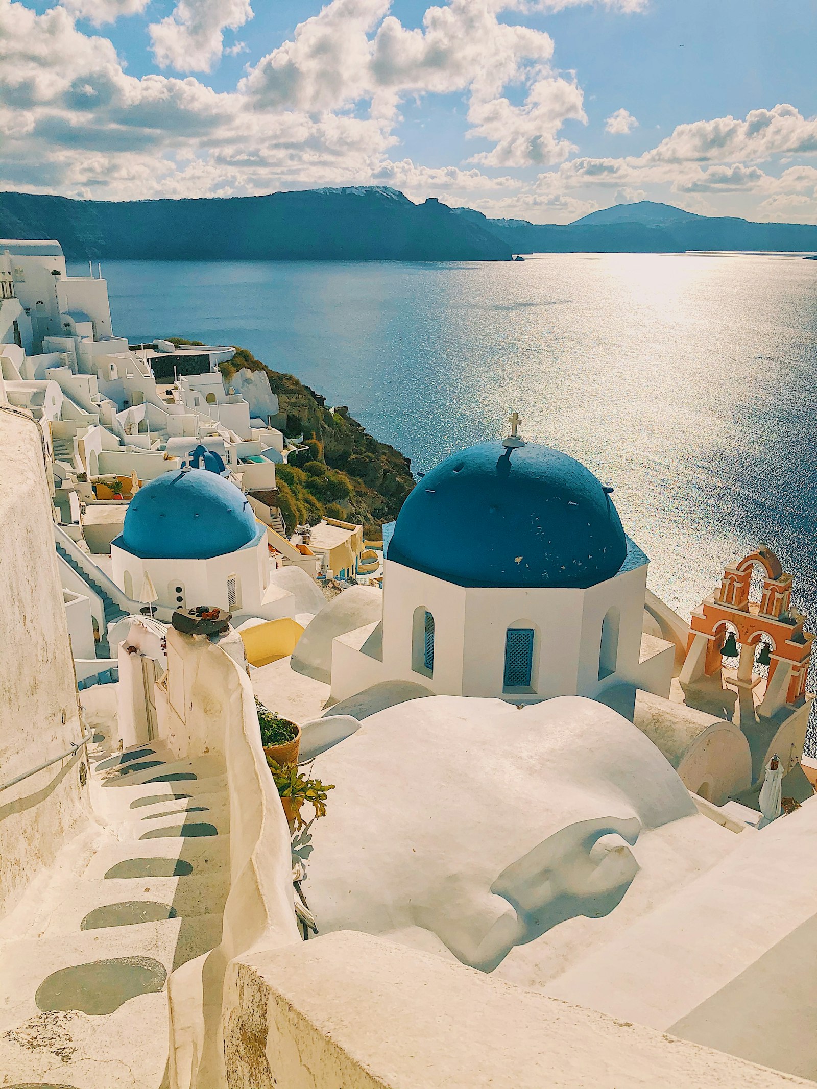 Aegean island cliffs and sea